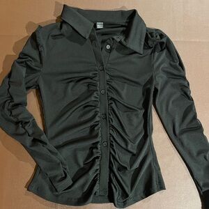 Elegant Black Button-Up Women's Top